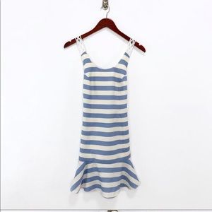 Lovers + Friends blue and white striped halter dress
